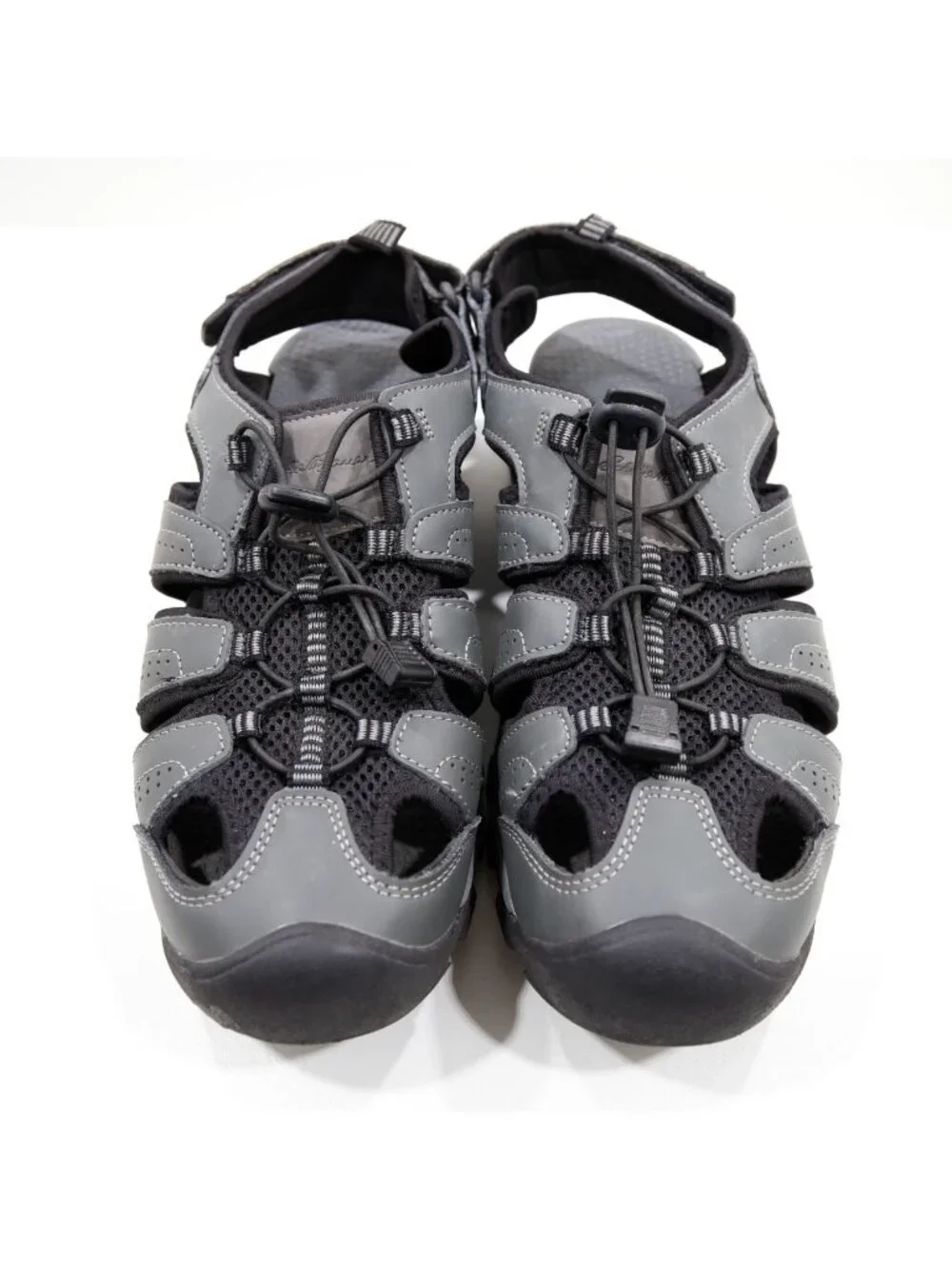 Eddie Bauer Stewart Gray Leather Fisherman Sandals - Men's 11